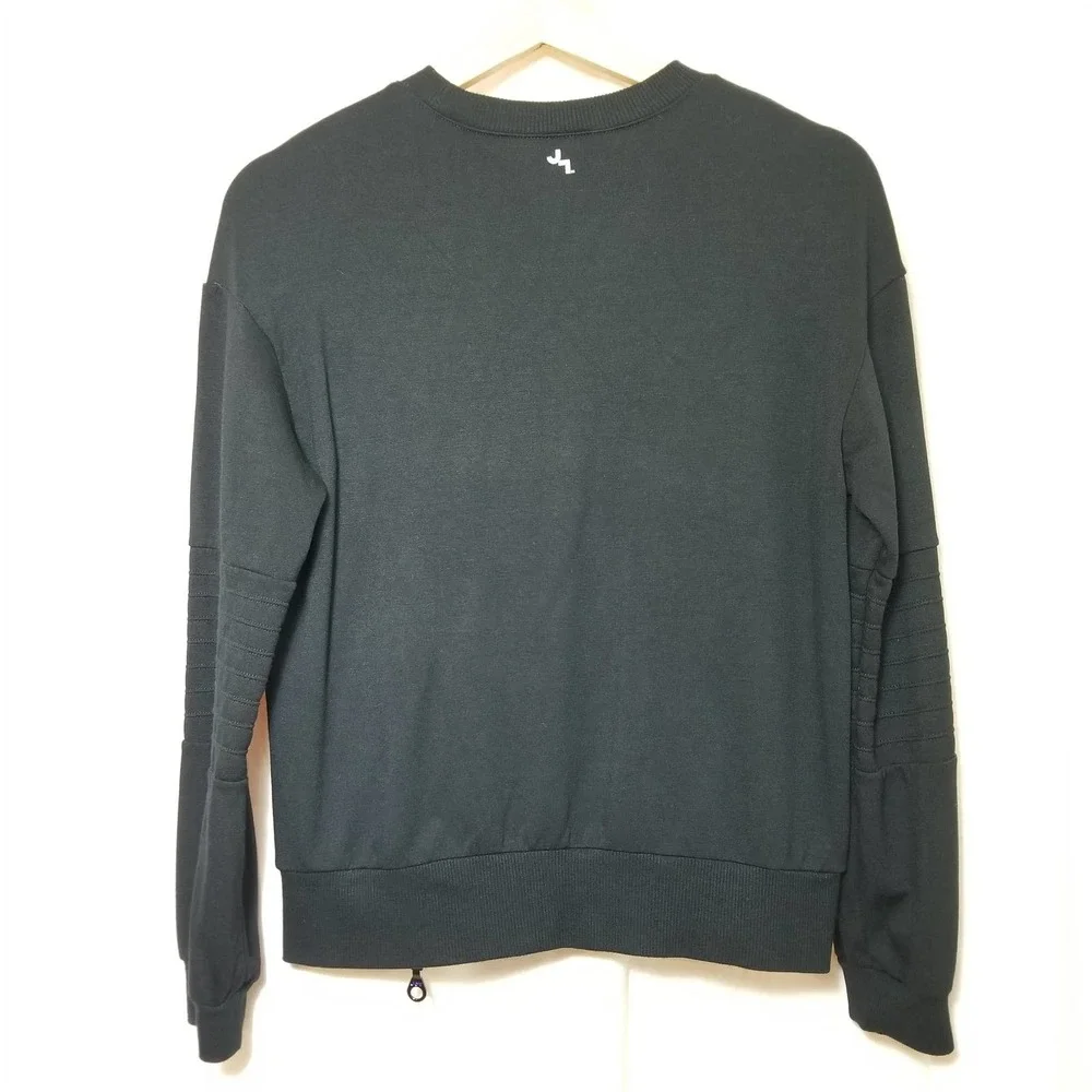 Joy Lab Moto Sweatshirt Black XS - Picture 5 of 9